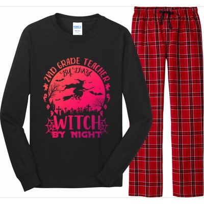 2Nd Grade Teacher By Day Witch By Night Funny Halloween Cool Gift Long Sleeve Pajama Set