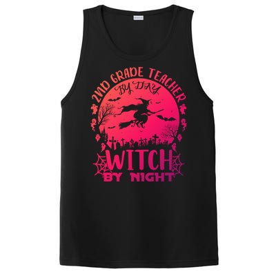 2Nd Grade Teacher By Day Witch By Night Funny Halloween Cool Gift PosiCharge Competitor Tank