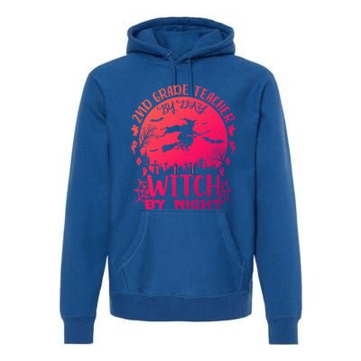 2Nd Grade Teacher By Day Witch By Night Funny Halloween Cool Gift Premium Hoodie