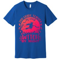 2Nd Grade Teacher By Day Witch By Night Funny Halloween Cool Gift Premium T-Shirt