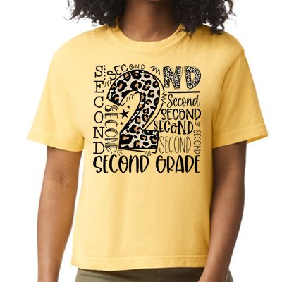 2nd Grade Typography Second Grade Teacher Back To School Comfort Colors Boxy T-Shirt