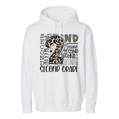 2nd Grade Typography Second Grade Teacher Back To School Garment-Dyed Fleece Hoodie