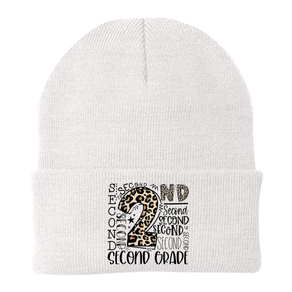 2nd Grade Typography Second Grade Teacher Back To School Beanie