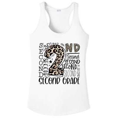 2nd Grade Typography Second Grade Teacher Back To School Ladies PosiCharge Competitor Racerback Tank