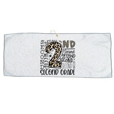 2nd Grade Typography Second Grade Teacher Back To School Large Microfiber Waffle Golf Towel