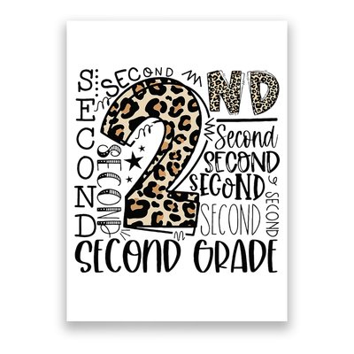2nd Grade Typography Second Grade Teacher Back To School Poster
