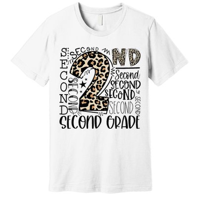 2nd Grade Typography Second Grade Teacher Back To School Premium T-Shirt