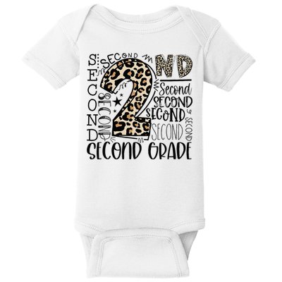2nd Grade Typography Second Grade Teacher Back To School Baby Bodysuit