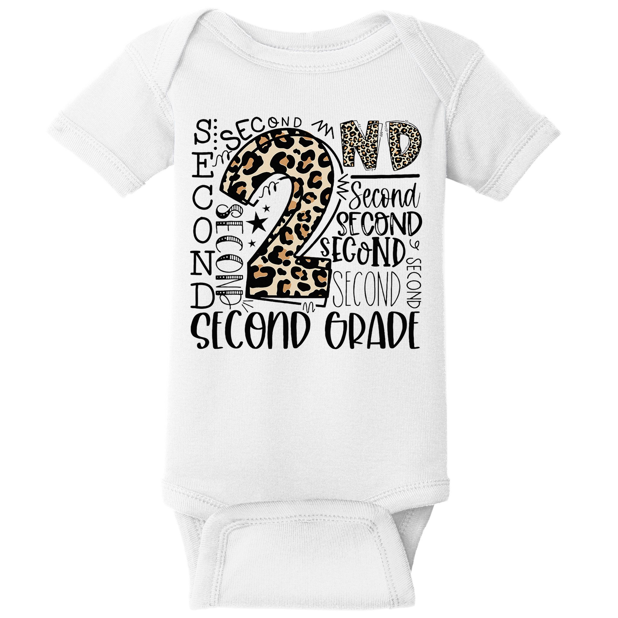 2nd Grade Typography Second Grade Teacher Back To School Baby Bodysuit