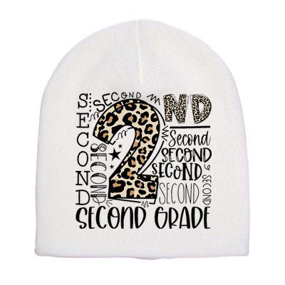 2nd Grade Typography Second Grade Teacher Back To School Short Acrylic Beanie