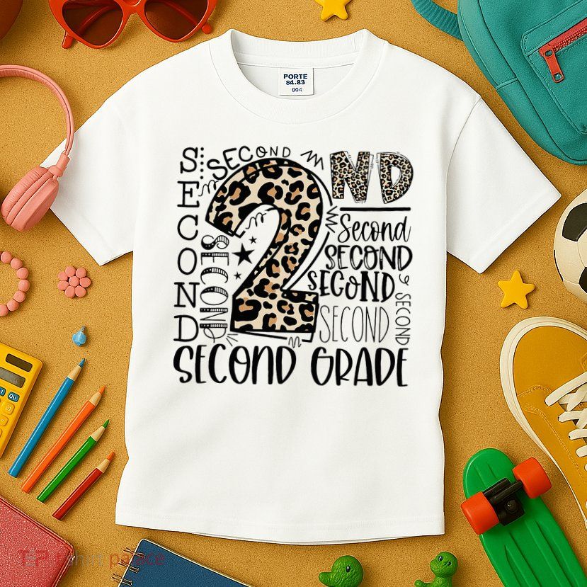 2nd Grade Typography Second Grade Teacher Back To School Kids T-Shirt