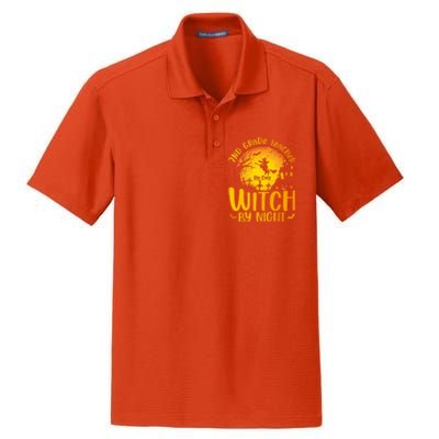 2Nd Grade Teacher By Day Witch By Night Teacher Halloween Funny Gift Dry Zone Grid Polo