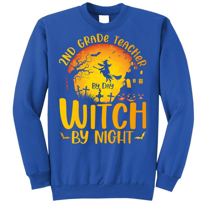 2Nd Grade Teacher By Day Witch By Night Teacher Halloween Funny Gift Sweatshirt