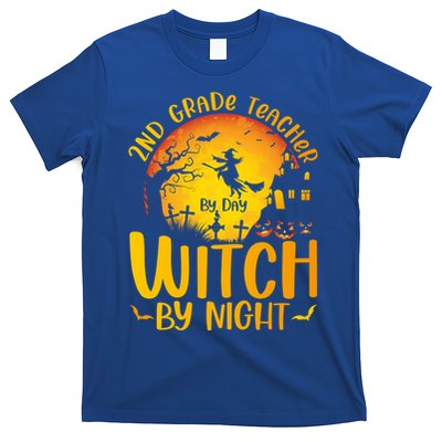 2Nd Grade Teacher By Day Witch By Night Teacher Halloween Funny Gift T-Shirt