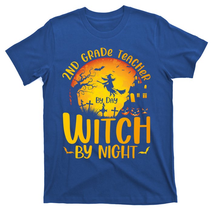 2Nd Grade Teacher By Day Witch By Night Teacher Halloween Funny Gift T-Shirt