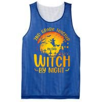 2Nd Grade Teacher By Day Witch By Night Teacher Halloween Funny Gift Mesh Reversible Basketball Jersey Tank