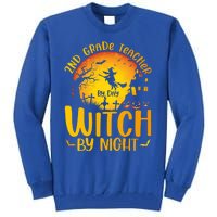 2Nd Grade Teacher By Day Witch By Night Teacher Halloween Funny Gift Tall Sweatshirt