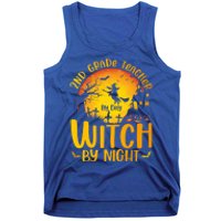 2Nd Grade Teacher By Day Witch By Night Teacher Halloween Funny Gift Tank Top