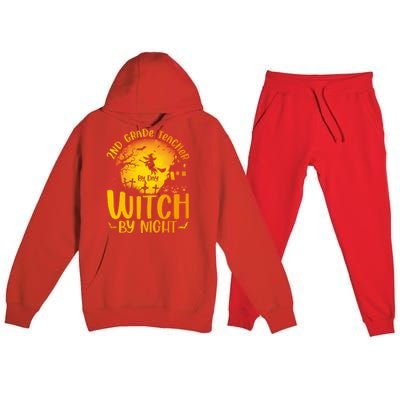 2Nd Grade Teacher By Day Witch By Night Teacher Halloween Funny Gift Premium Hooded Sweatsuit Set