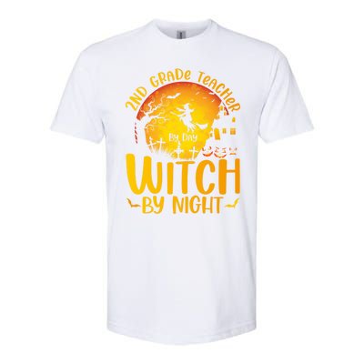 2Nd Grade Teacher By Day Witch By Night Teacher Halloween Funny Gift Softstyle CVC T-Shirt