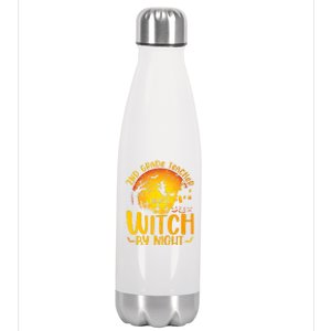 2Nd Grade Teacher By Day Witch By Night Teacher Halloween Funny Gift Stainless Steel Insulated Water Bottle