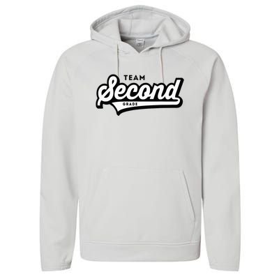 2nd Grade Team School Teacher Second Baseball Style Performance Fleece Hoodie