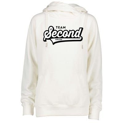 2nd Grade Team School Teacher Second Baseball Style Womens Funnel Neck Pullover Hood