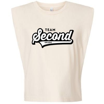 2nd Grade Team School Teacher Second Baseball Style Garment-Dyed Women's Muscle Tee