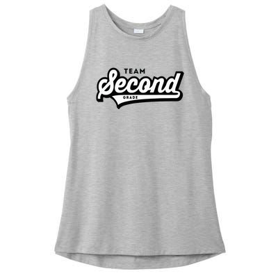 2nd Grade Team School Teacher Second Baseball Style Ladies PosiCharge Tri-Blend Wicking Tank