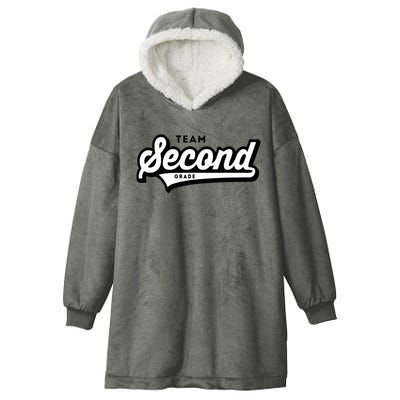 2nd Grade Team School Teacher Second Baseball Style Hooded Wearable Blanket