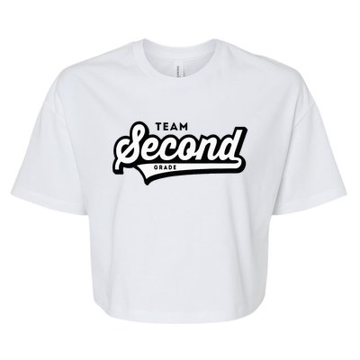 2nd Grade Team School Teacher Second Baseball Style Bella+Canvas Jersey Crop Tee