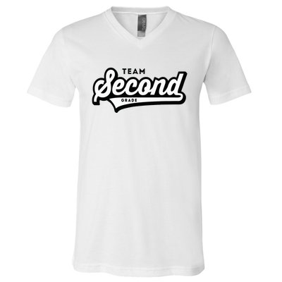 2nd Grade Team School Teacher Second Baseball Style V-Neck T-Shirt