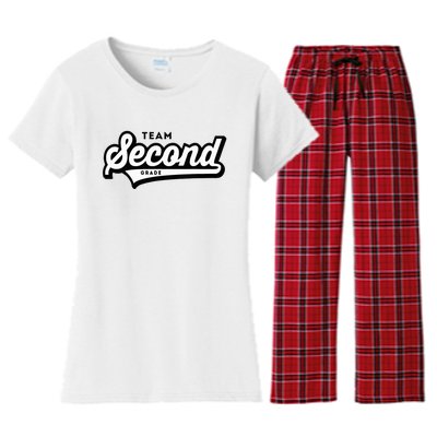 2nd Grade Team School Teacher Second Baseball Style Women's Flannel Pajama Set