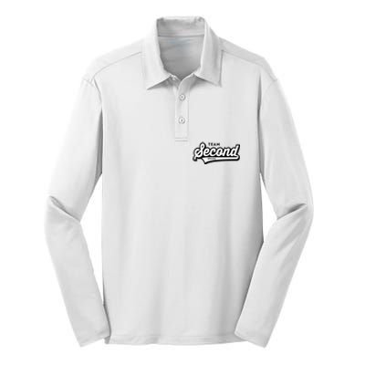 2nd Grade Team School Teacher Second Baseball Style Silk Touch Performance Long Sleeve Polo