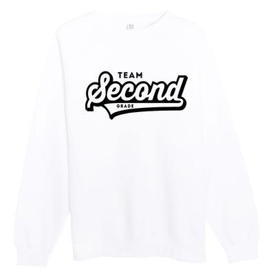 2nd Grade Team School Teacher Second Baseball Style Premium Crewneck Sweatshirt