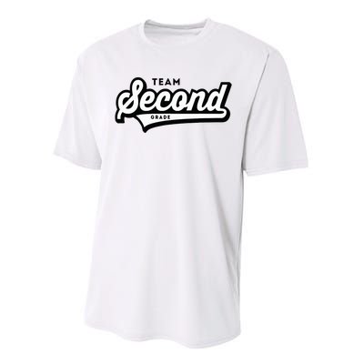 2nd Grade Team School Teacher Second Baseball Style Performance Sprint T-Shirt