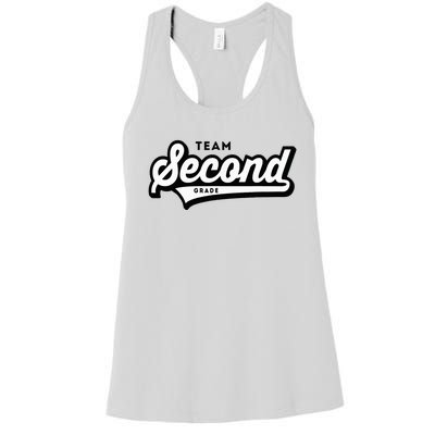 2nd Grade Team School Teacher Second Baseball Style Women's Racerback Tank