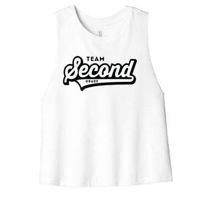 2nd Grade Team School Teacher Second Baseball Style Women's Racerback Cropped Tank