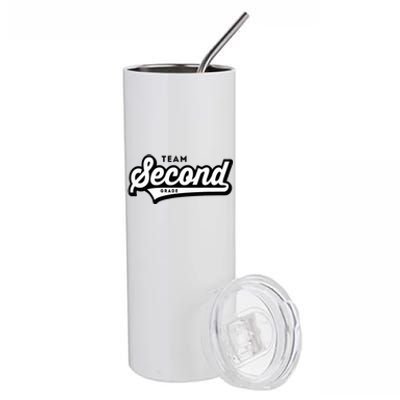 2nd Grade Team School Teacher Second Baseball Style Stainless Steel Tumbler