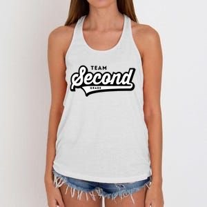 2nd Grade Team School Teacher Second Baseball Style Women's Knotted Racerback Tank