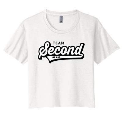 2nd Grade Team School Teacher Second Baseball Style Women's Crop Top Tee