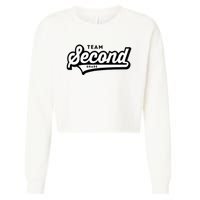 2nd Grade Team School Teacher Second Baseball Style Cropped Pullover Crew