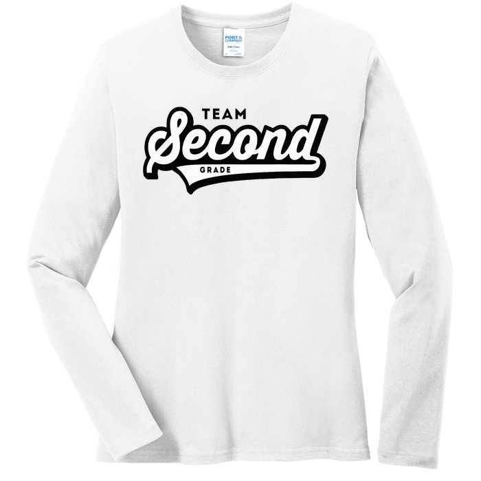 2nd Grade Team School Teacher Second Baseball Style Ladies Long Sleeve Shirt