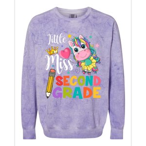 2Nd Grade Unicorn Student Teacher Little Miss Second Grade Meaningful Gift Colorblast Crewneck Sweatshirt