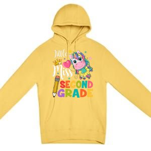 2Nd Grade Unicorn Student Teacher Little Miss Second Grade Meaningful Gift Premium Pullover Hoodie