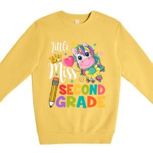 2Nd Grade Unicorn Student Teacher Little Miss Second Grade Meaningful Gift Premium Crewneck Sweatshirt