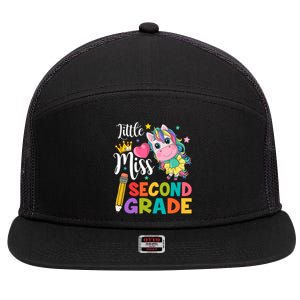 2Nd Grade Unicorn Student Teacher Little Miss Second Grade Meaningful Gift 7 Panel Mesh Trucker Snapback Hat