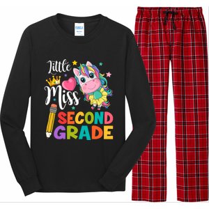 2Nd Grade Unicorn Student Teacher Little Miss Second Grade Meaningful Gift Long Sleeve Pajama Set