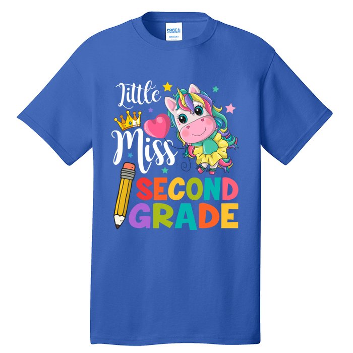 2Nd Grade Unicorn Student Teacher Little Miss Second Grade Meaningful Gift Tall T-Shirt