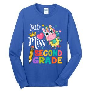 2Nd Grade Unicorn Student Teacher Little Miss Second Grade Meaningful Gift Tall Long Sleeve T-Shirt